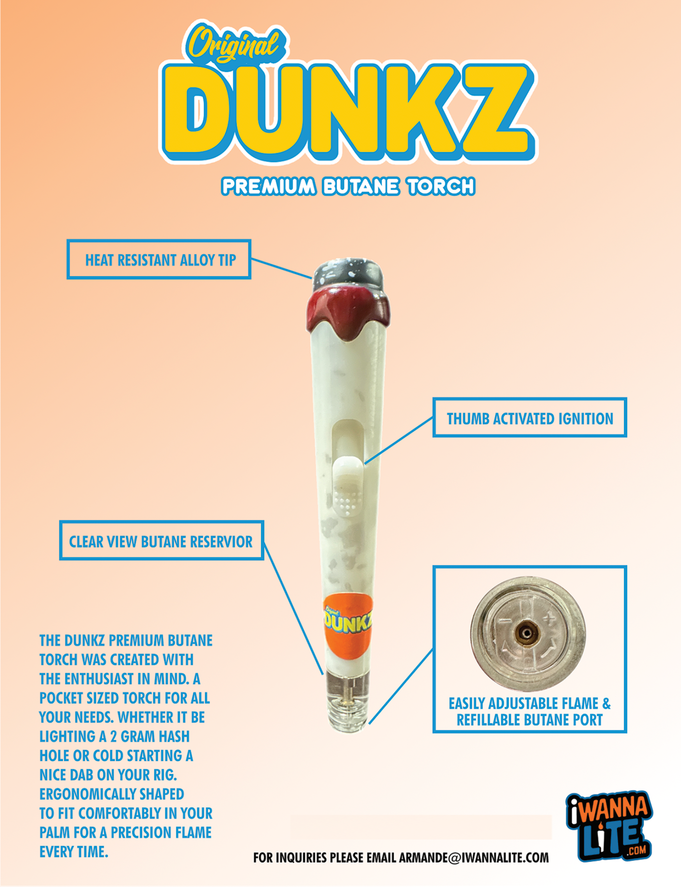 ORIGINAL DUNKZ PREMIUM BUTANE TORCH